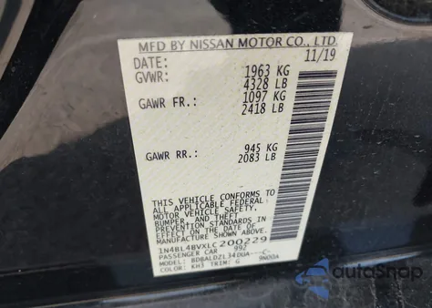 2020 Nissan Altima S Fwd из США, поврежденный, VIN 1N4BL4BVXLC200229